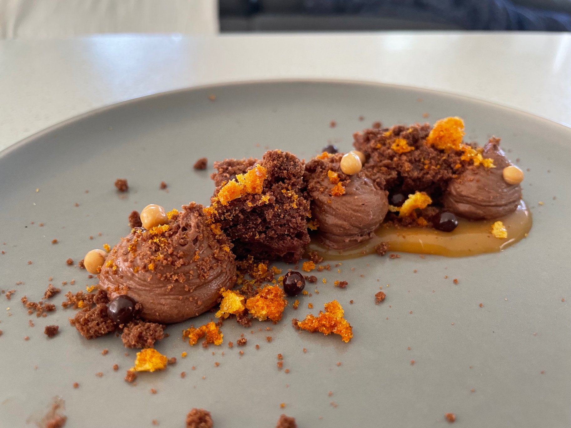 Chocolate mousse, honeycomb, salted caramel